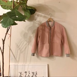 W Closet Pink Letterman Jacket